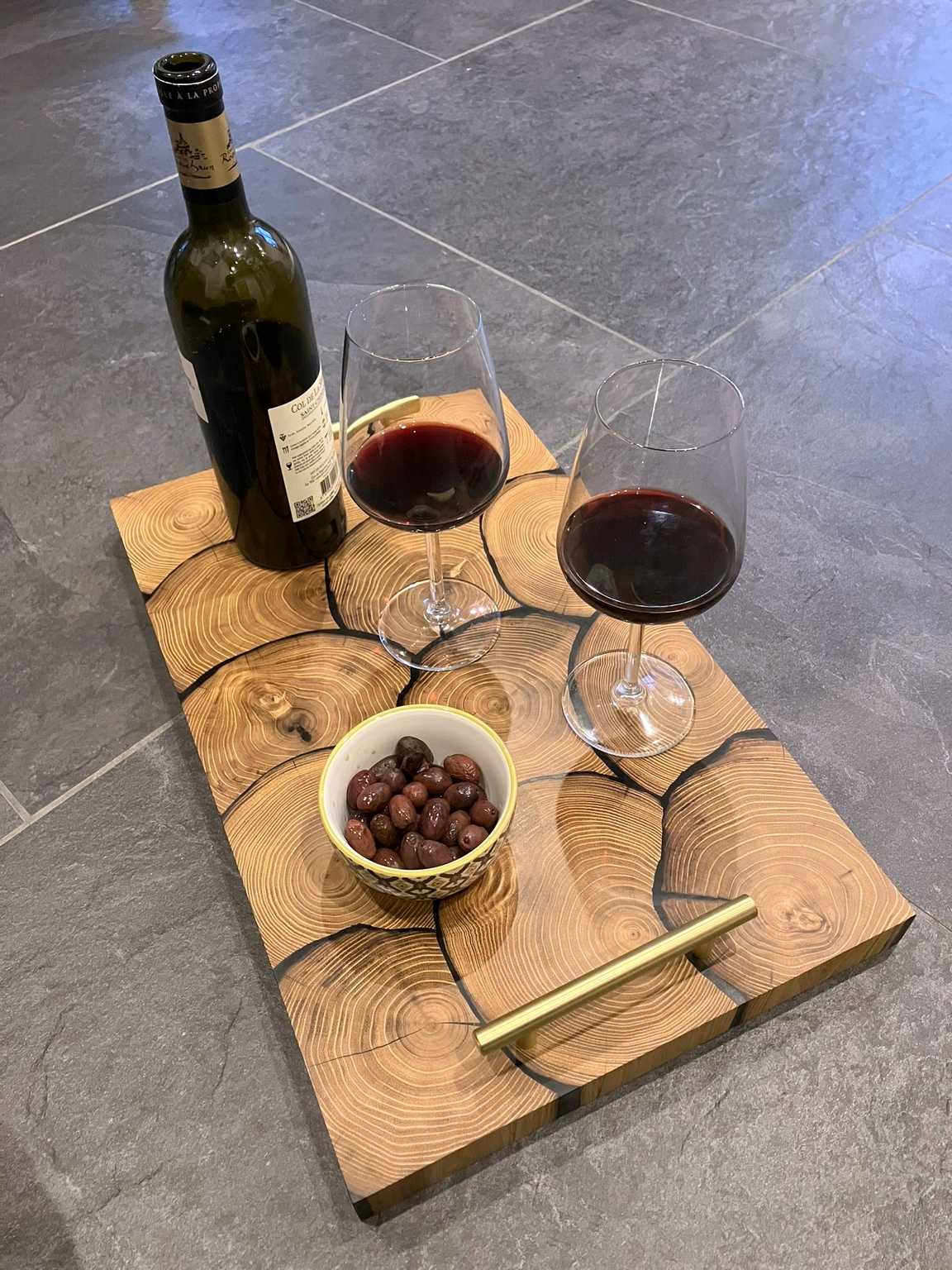 Plateau de service rondins accacia