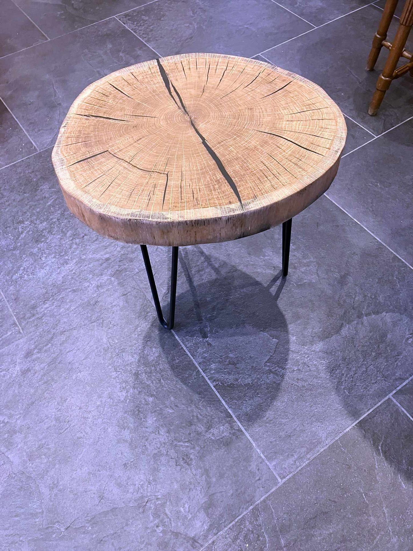 Table en rondins de chêne