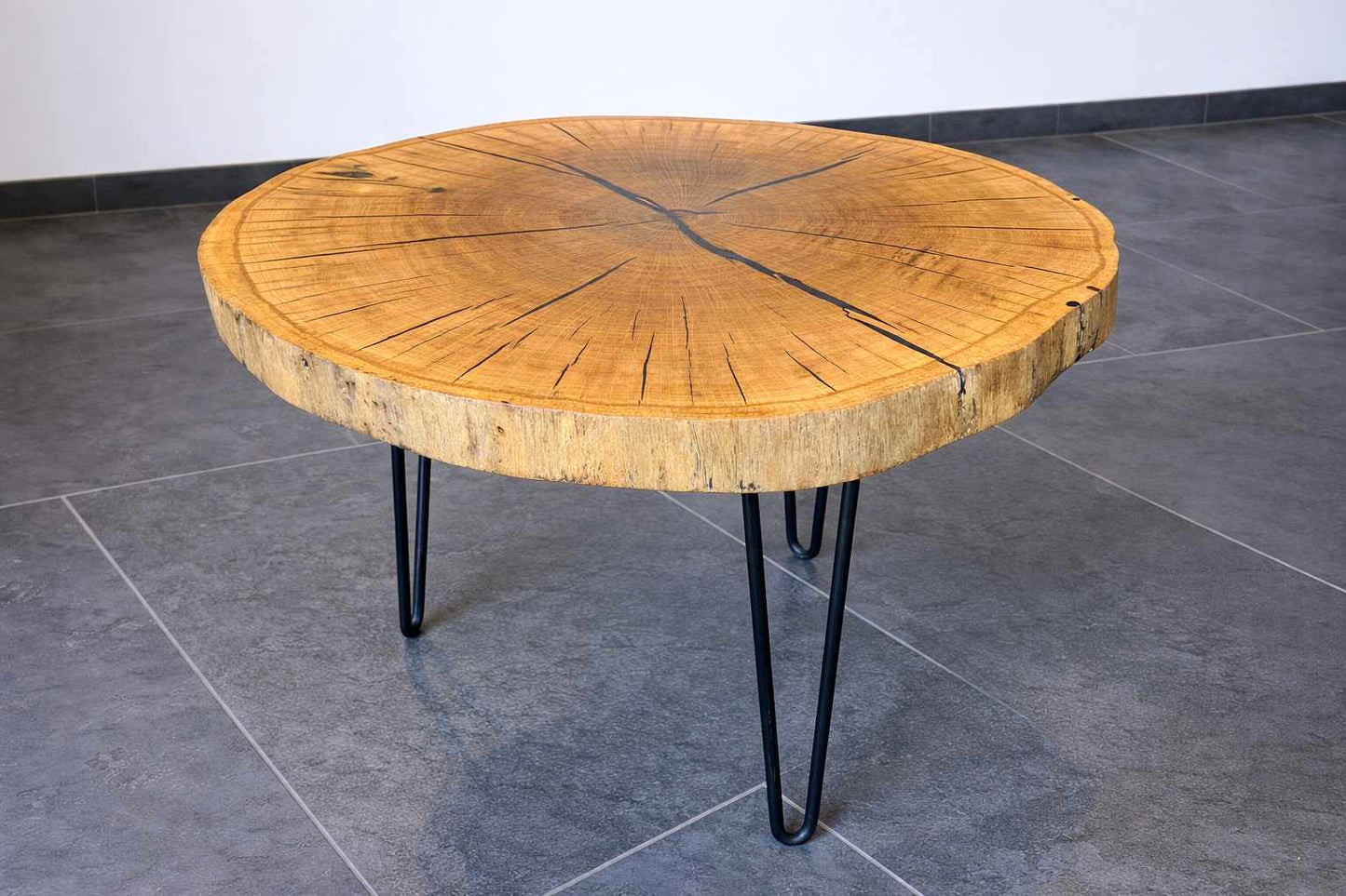 Table en rondins de chêne